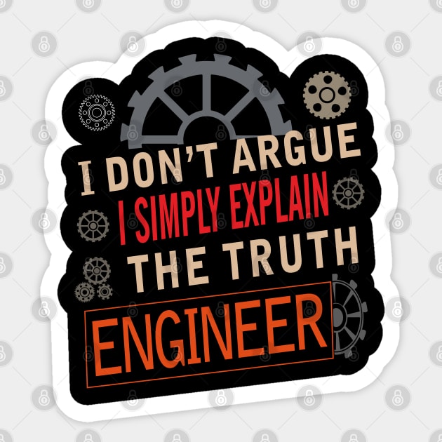 Engineer t-Shirt Sticker by AJ techDesigns